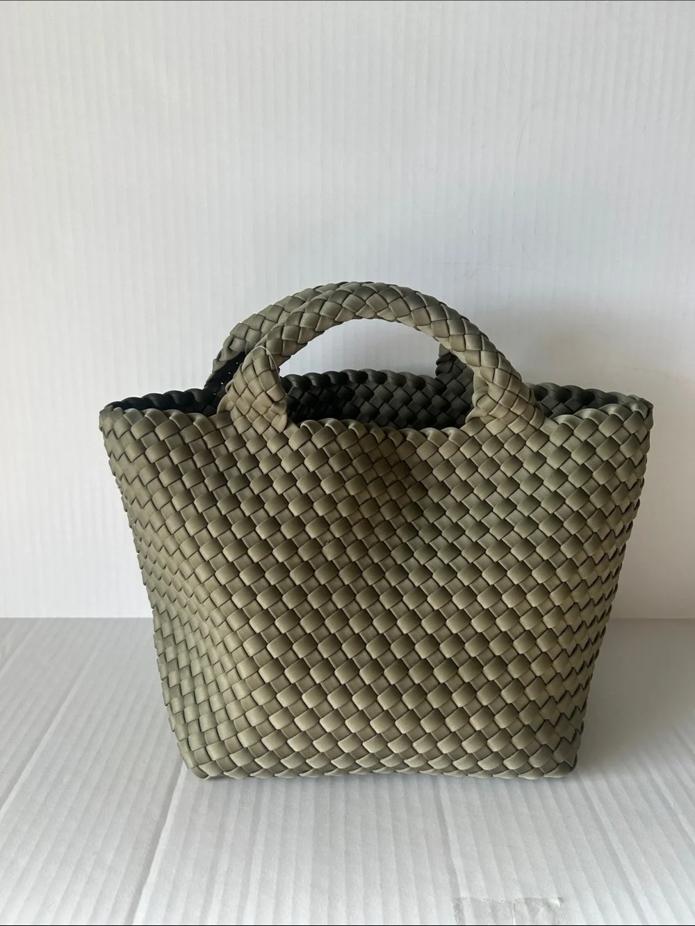 NAGHEDI St. Barths Small Olea Woven Neoprene Tote Quiet Luxury NWT